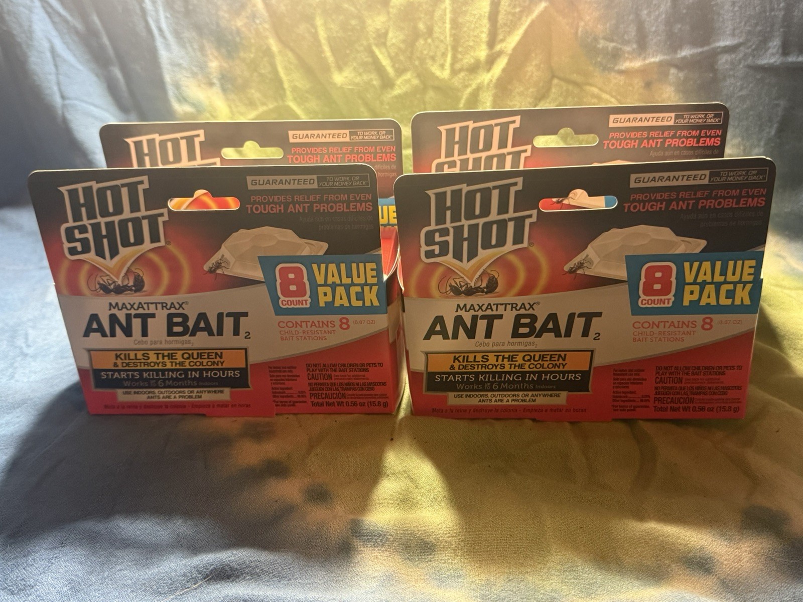 Hot Shot Best Ant Bait Kills the Queen & Colony Works For 6 months 4 Packs Of 8