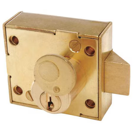 Ccl 55481 Enclosure Lock, Brass, Varies For Door Thickness, 0 Number Of Keys,