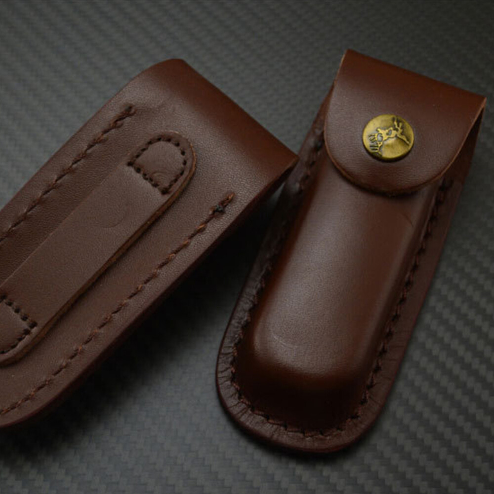 Leather Knife Sheath Folding Pocket Pouch Holster For 5/4.75" Folding Multi-Tool