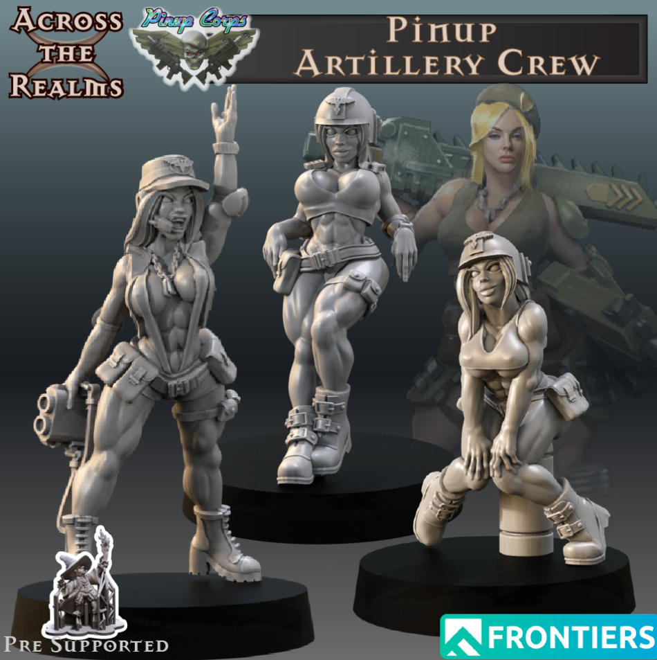 sexy Pinup Artillery Crew x 3