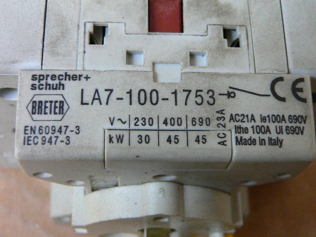 Sprecher + Schuh La7-100-1753 Disconnect Switch