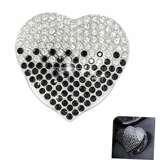 Black Car Accessories for Women, Rotating Flip-Open Design Bling Gradient Black