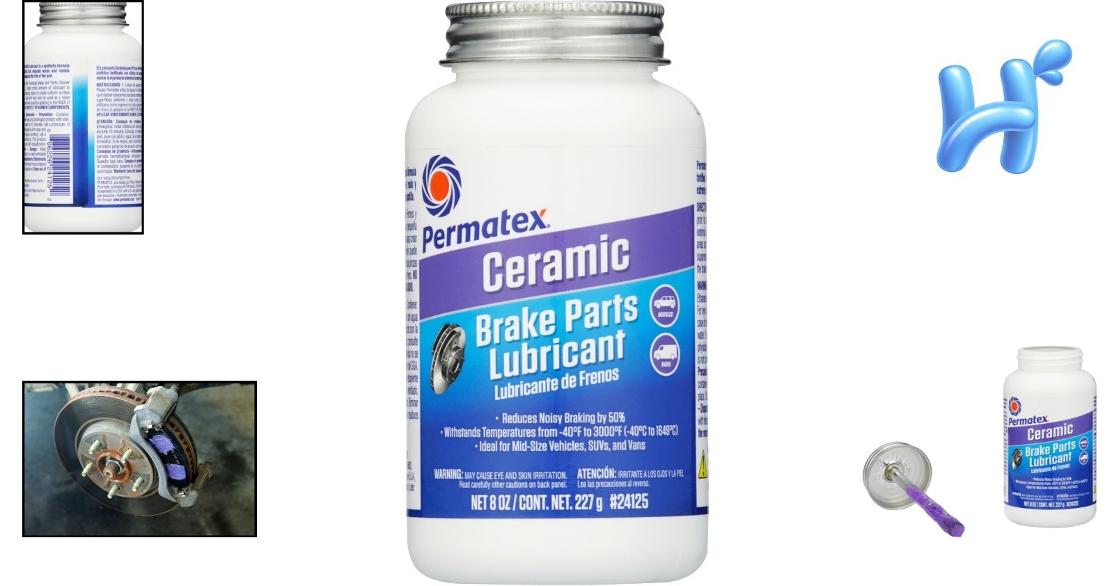 24125 Ceramic Extreme Brake Parts Lubricant, 8 oz., Pack of 1