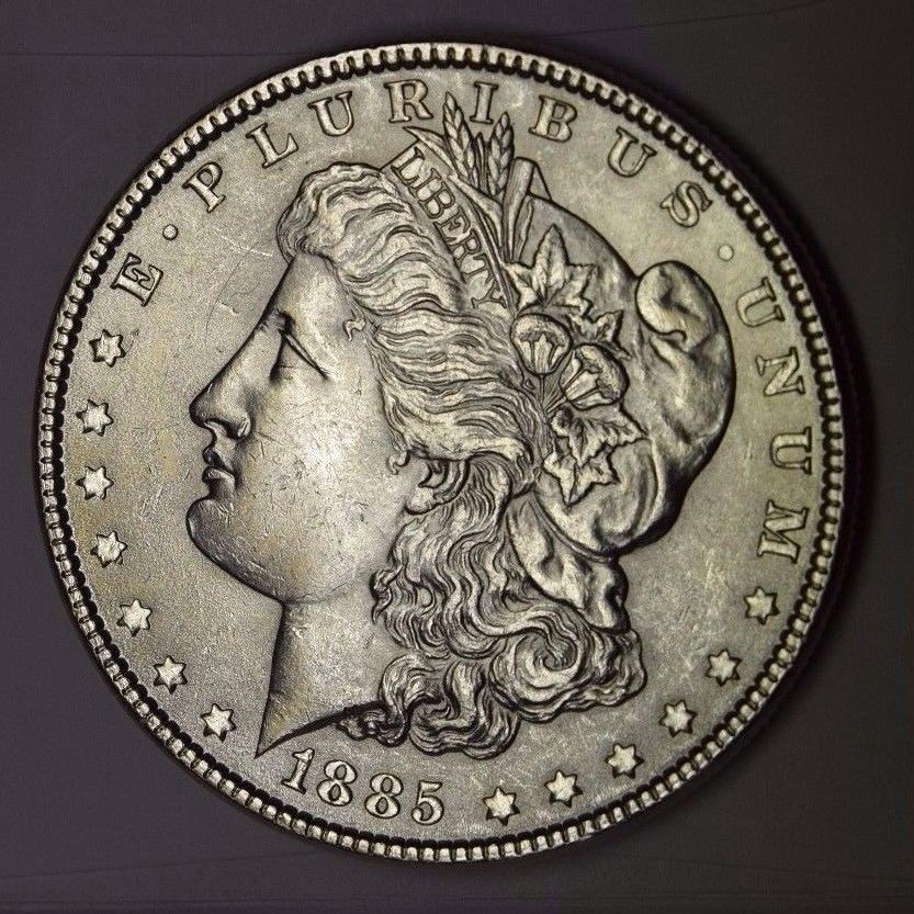 1885 Morgan Silver Dollar Full Chest Feathers BU 80894   (Inventory E)