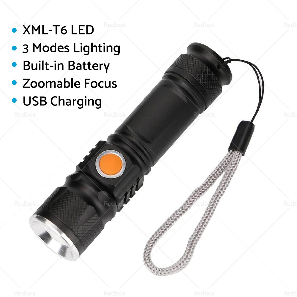 Rechargeable LED Flashlight Waterproof Torch Rainproof