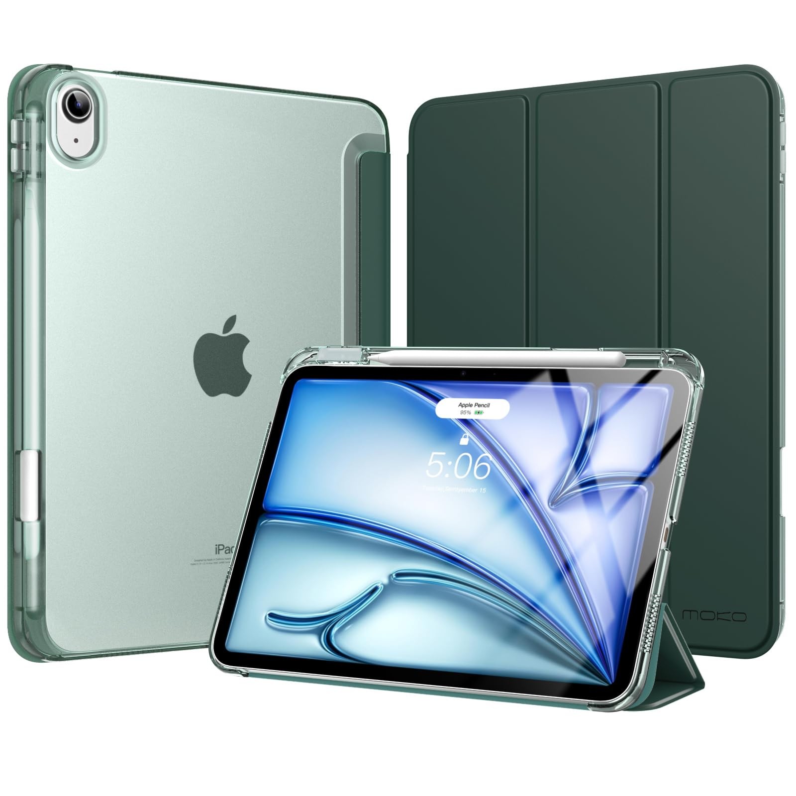 MoKo for iPad Air 11 inch Case (M4/M3/M2) 2026/2025/2024, Midnight Green