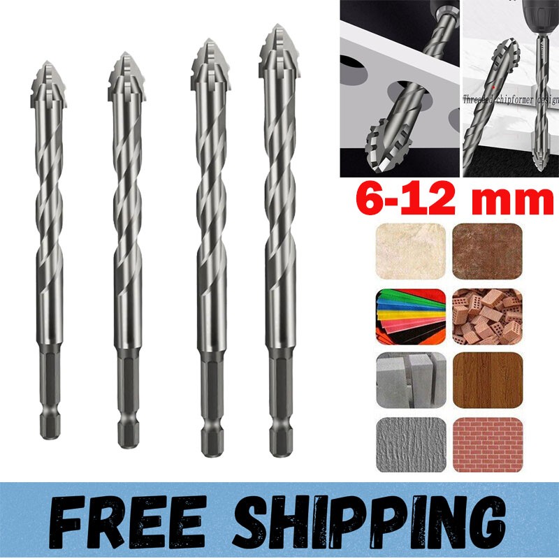 4X Eccentric Drill Bit Set Four-Flute Sawtooth Eccentric Drill Bit High Hardness