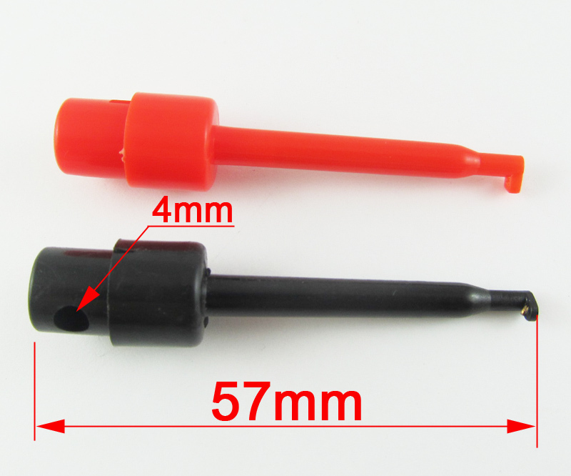 4 pairs 57mm Large Size Round Grabbers Test Probes Single Hook Clip PCB SMD IC