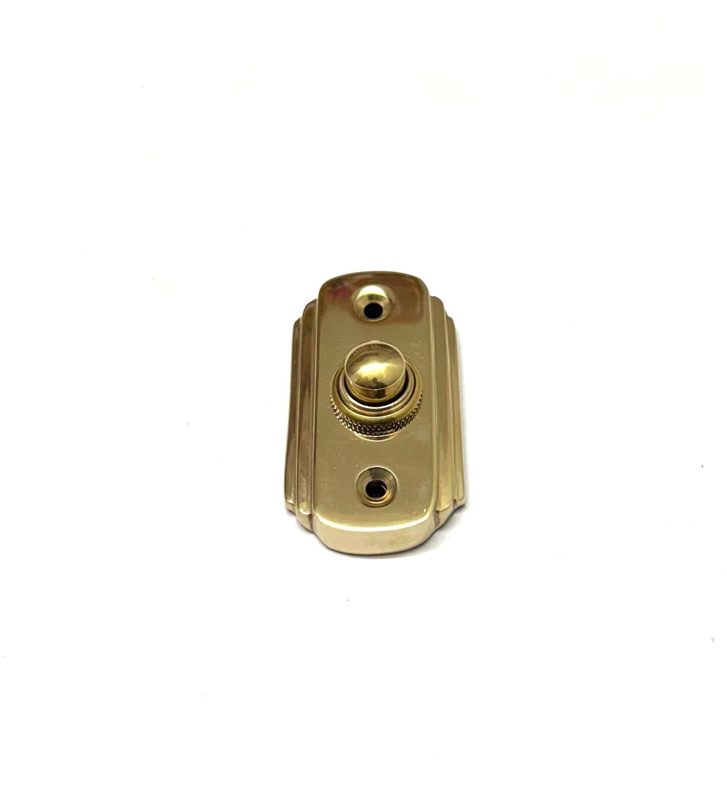 Solid Brass Art Deco Doorbell Push Button - Vintage Stylish Home Accent