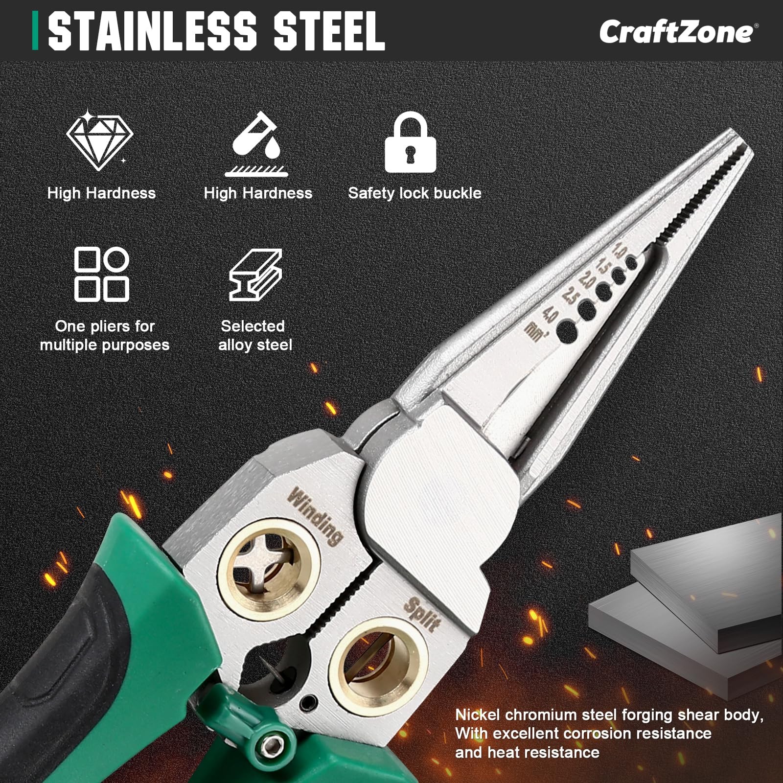 8 in 1 Wire Stripper with Voltage Tester, Multi-function Electric Wire Stripp...