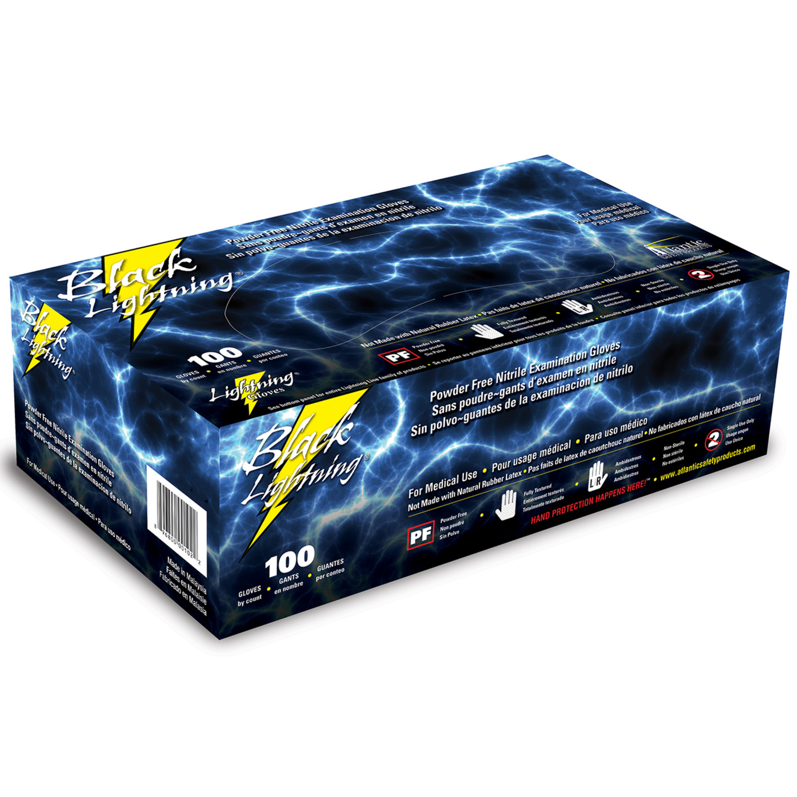 Atlantic Safety Black Lightning Nitrile Gloves