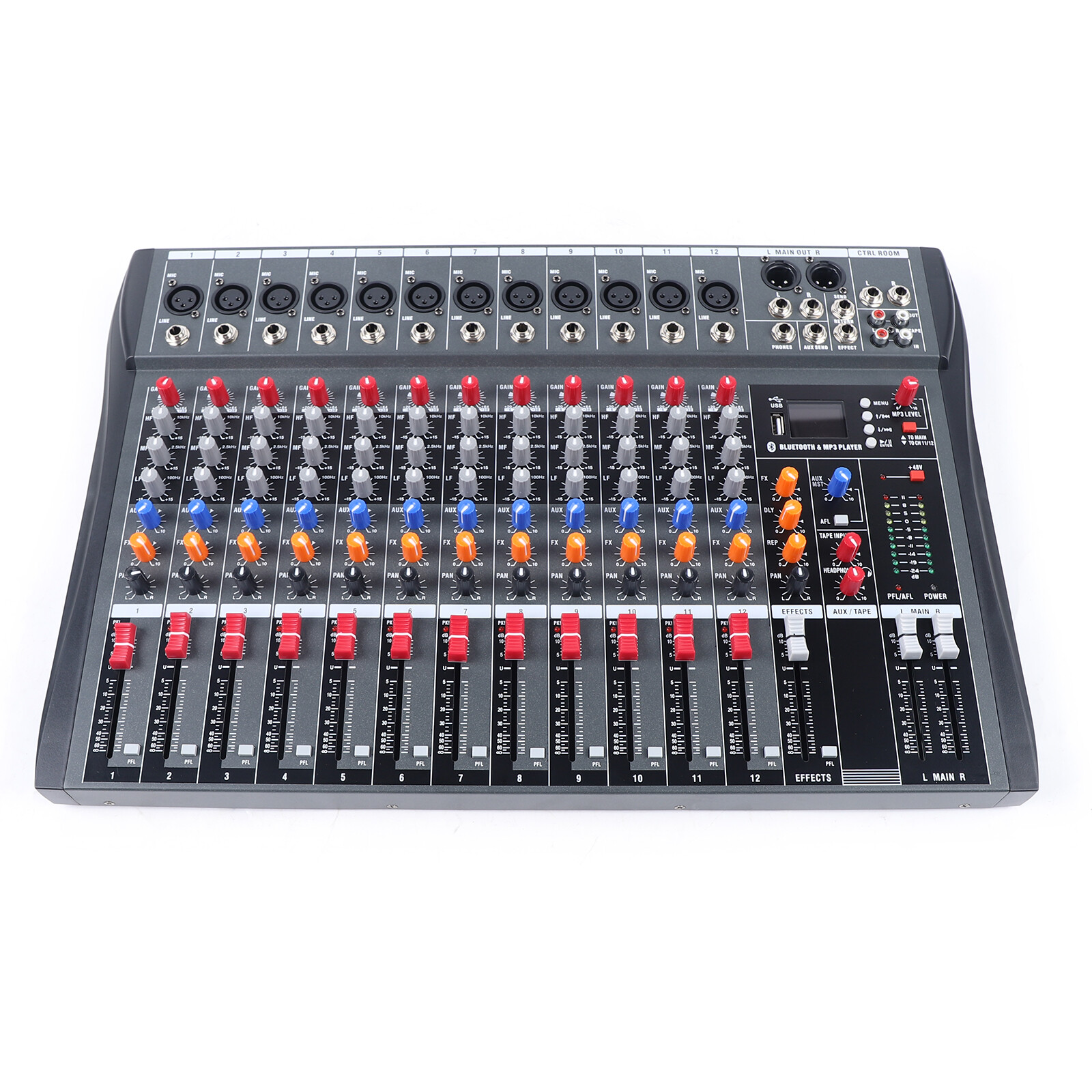 Professional Bluetooth Live Studio Audio Mixer 12 CH Mixing Console Sound USB