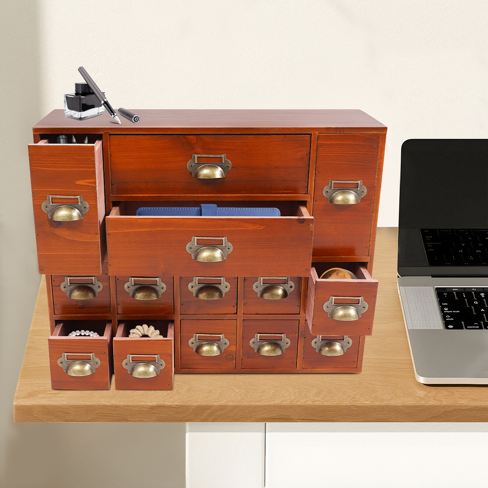 Vintage Storage Drawer Cabinet with 14 Drawers for Home or Office Organization~
