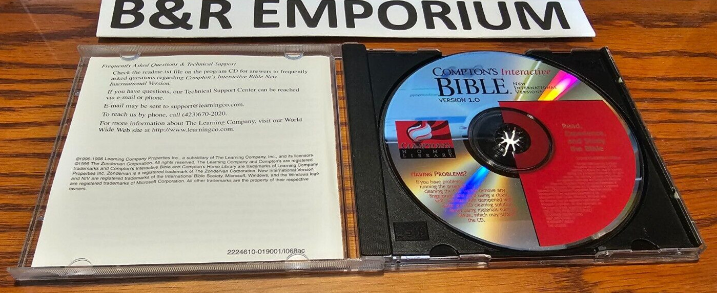 Compton's Interactive Bible - (1998 Learning Company/Zondervan) - Used CD-ROM