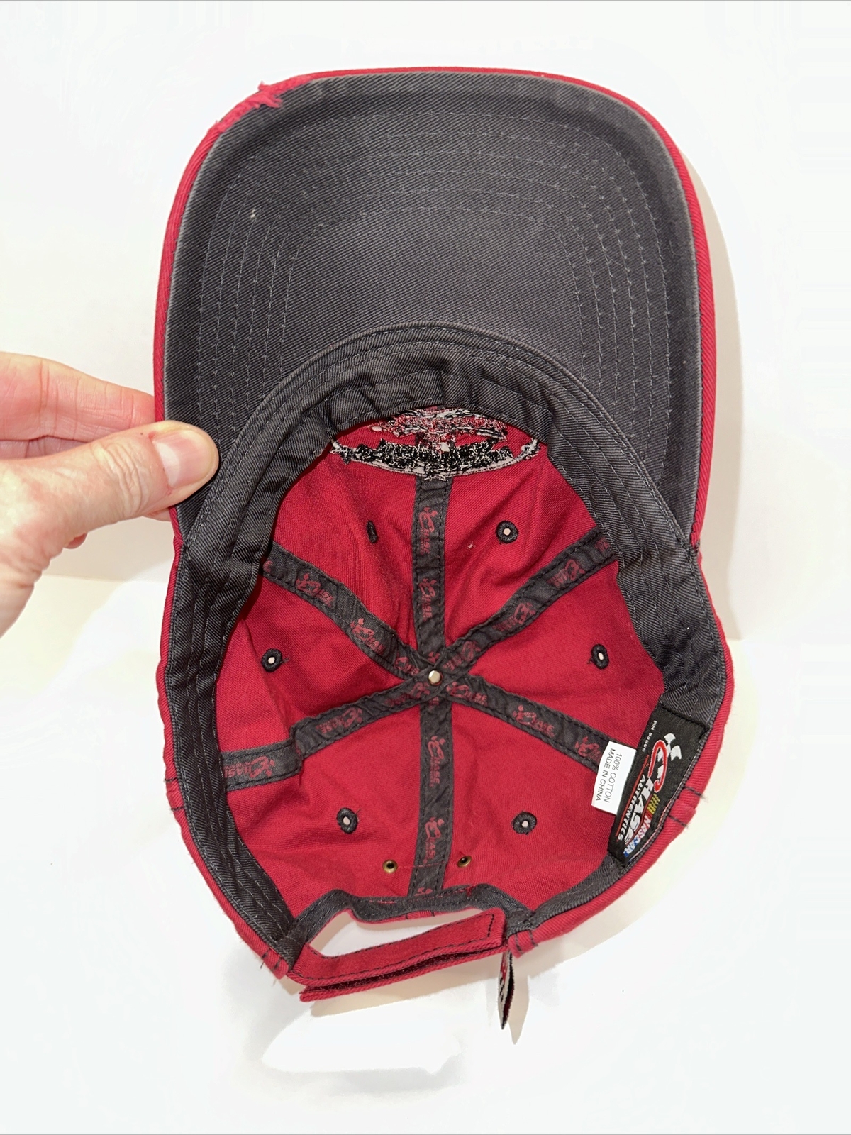 Gillette Evernham Budweiser Kasey Kahn 9 Red Hat Cap Authentic NASCAR Distressed