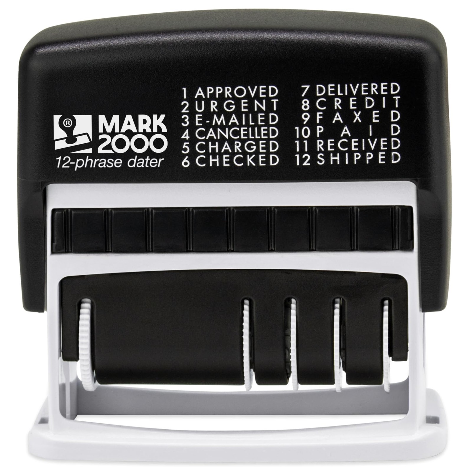 12Phrase Dater Date And Phrase SelfInking Stamp Black Ink Office Tool