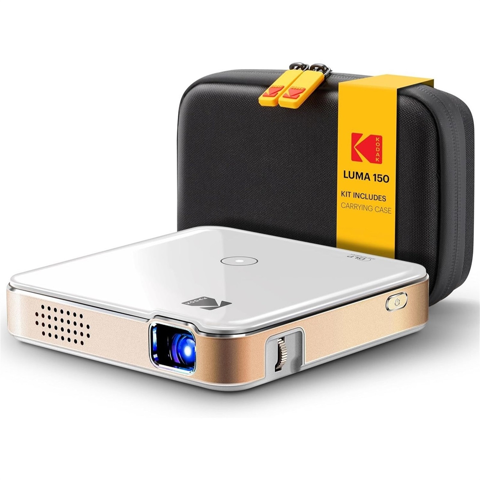 Kodak Luma 150 Pico Projector Bundle, Ultra Mini Projector w/Travel Case (White)