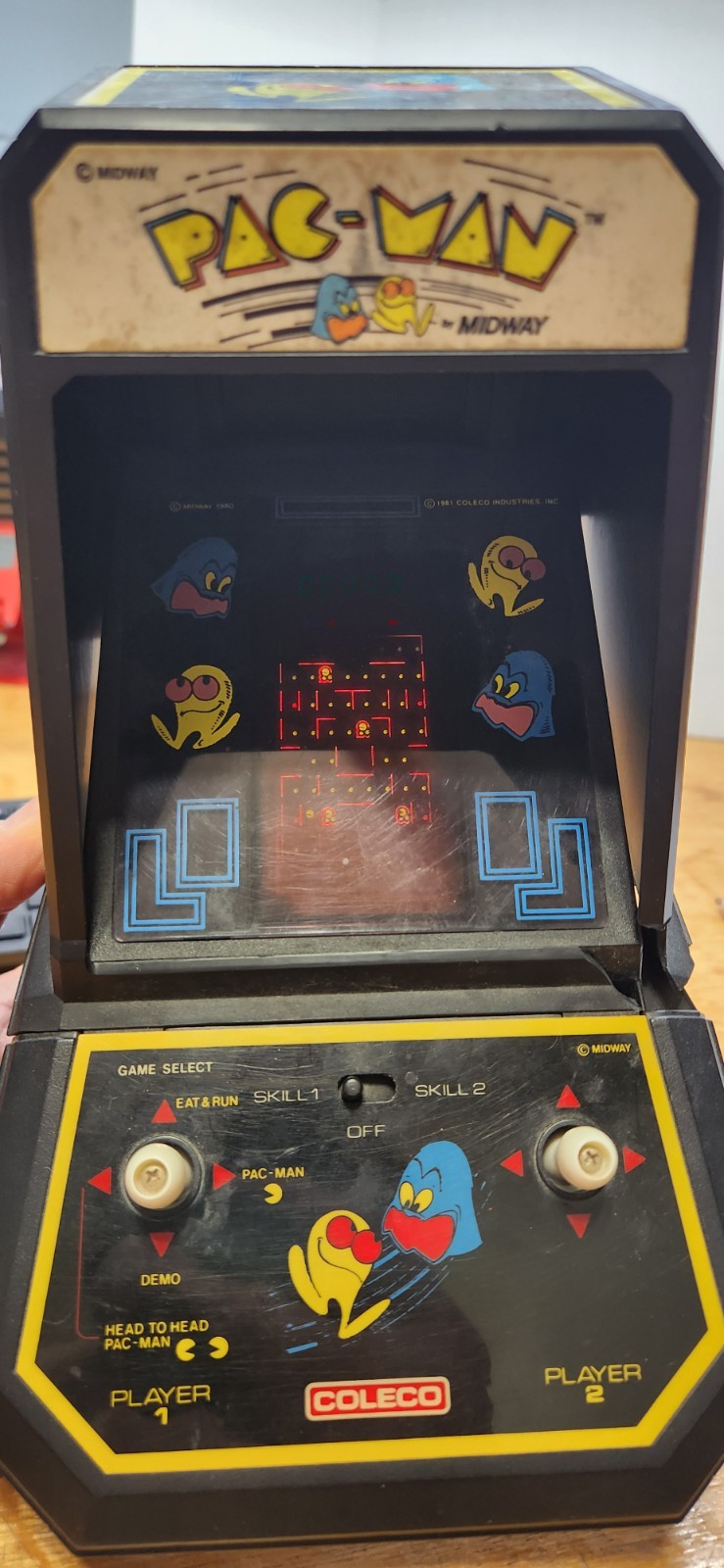 Vintage Coleco 1981 Midway PAC-MAN Tabletop Arcade Game Tested/Works. READ!!!