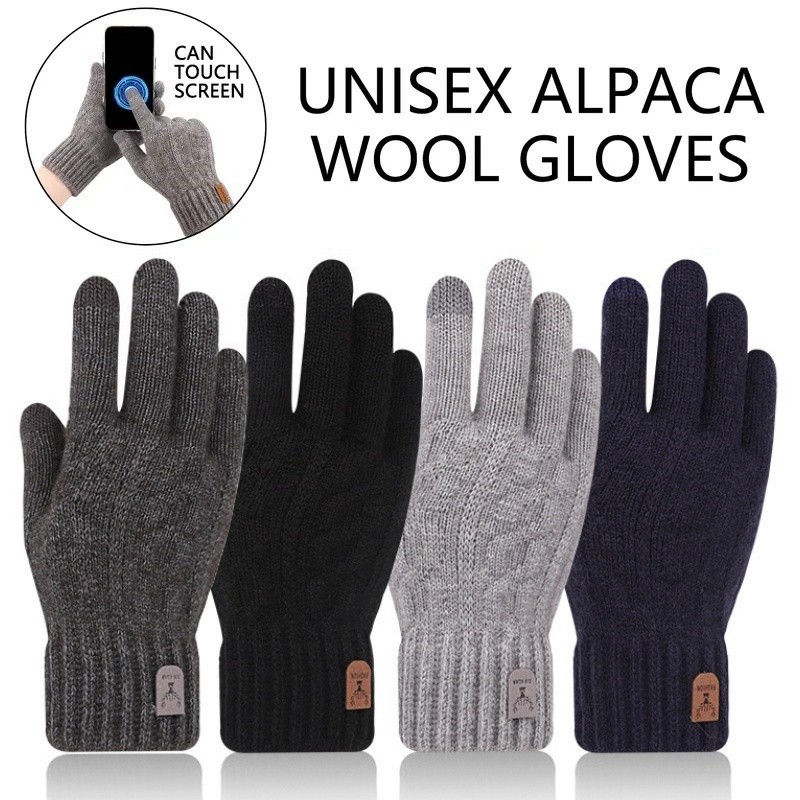 2026 Winter Warm Gloves Touchscreen Unisex Knit Finger Gloves Machine Washable