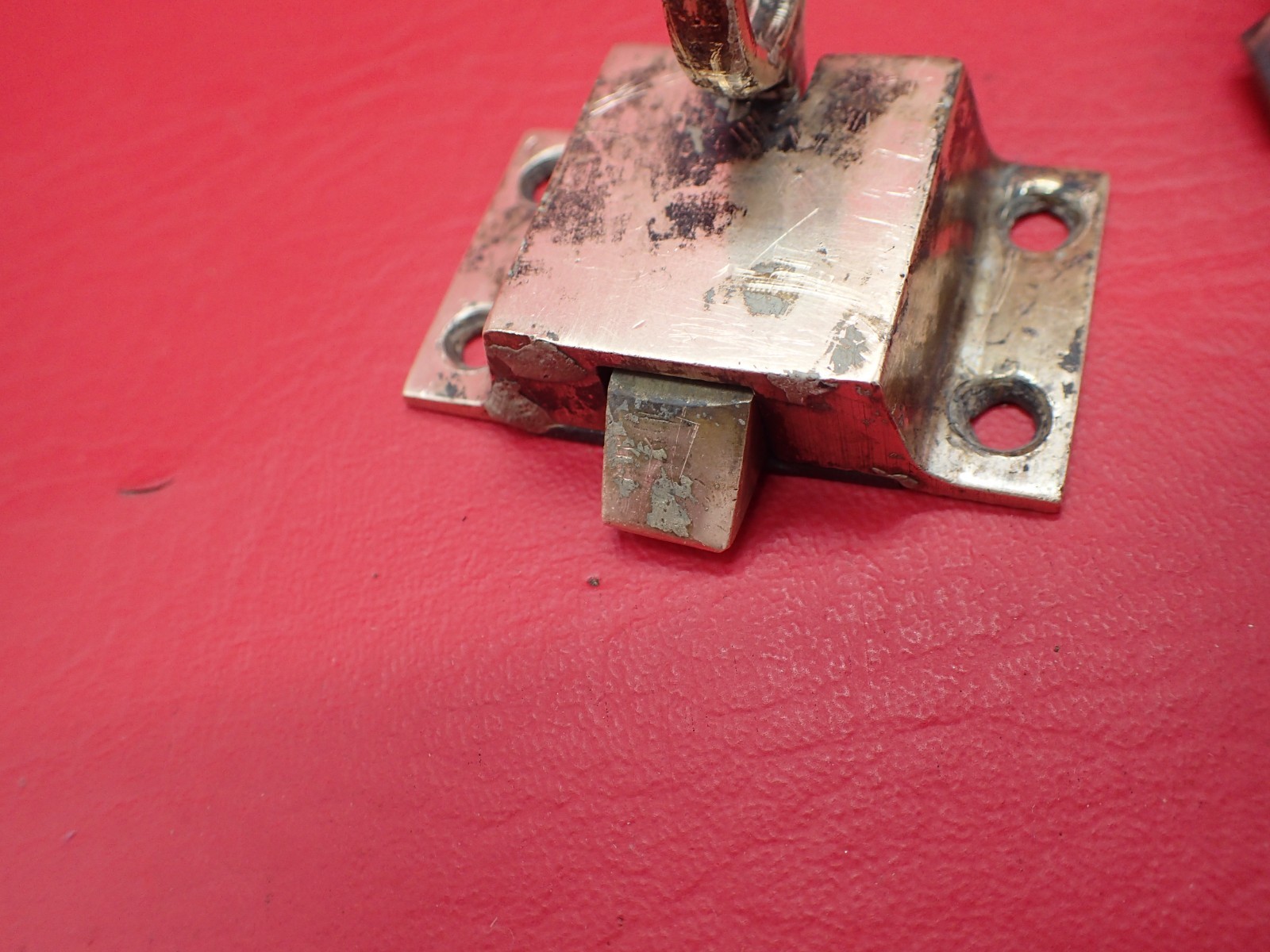 2 Antique Cabinet Cupboard Loop Slide Latch Latches Steel Brass Plate Hardware