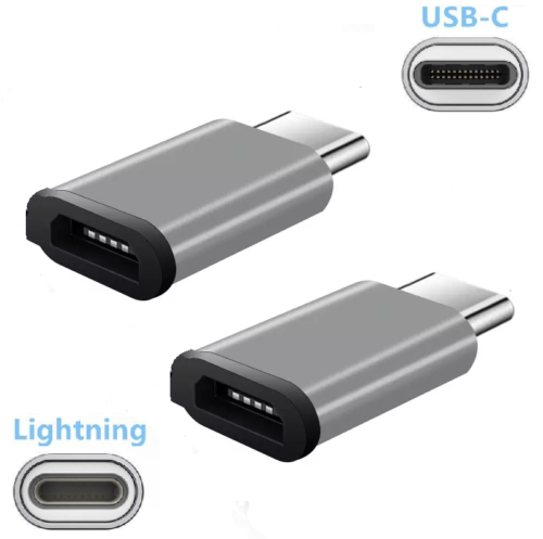 2 PCS 8 PIN DATA to USB C Type C Charging Adapter for Smart Phone iPhone