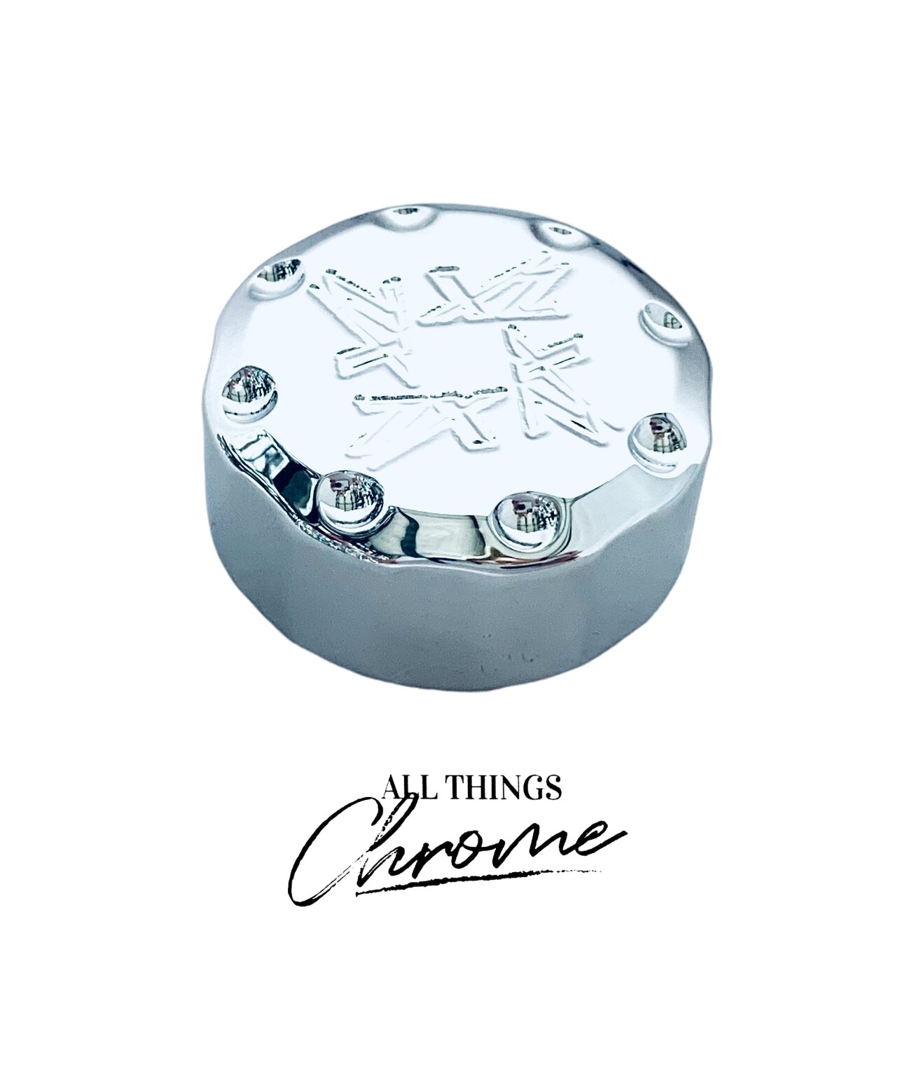 ZX14 ENGRAVED CHROME DIAMOND CUT CLUTCH RESERVOIR CAP 12-24 KAWASAKI NINJA ZX14
