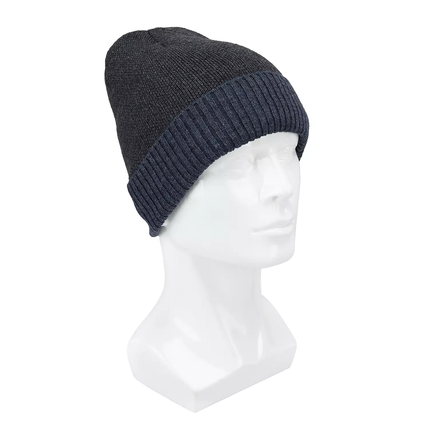 Dockers Men's Microcheck & Flat Knit Cuffed Beanies 2-pack Set (45DK06BB02) New