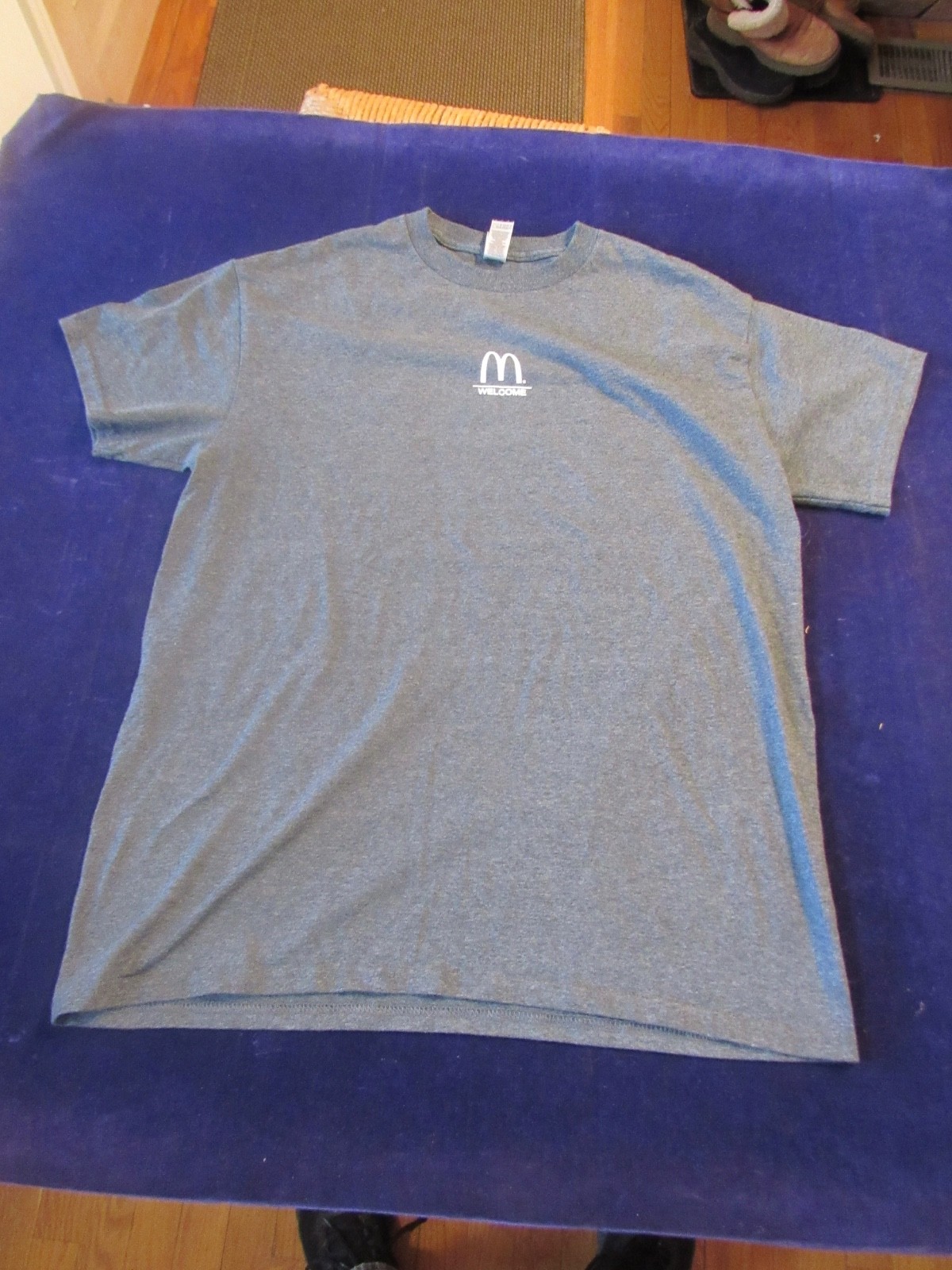 McDonald’s Employee Uniform WELCOME Tshirt Gray Size M  t shirt   UNUSED    Ac