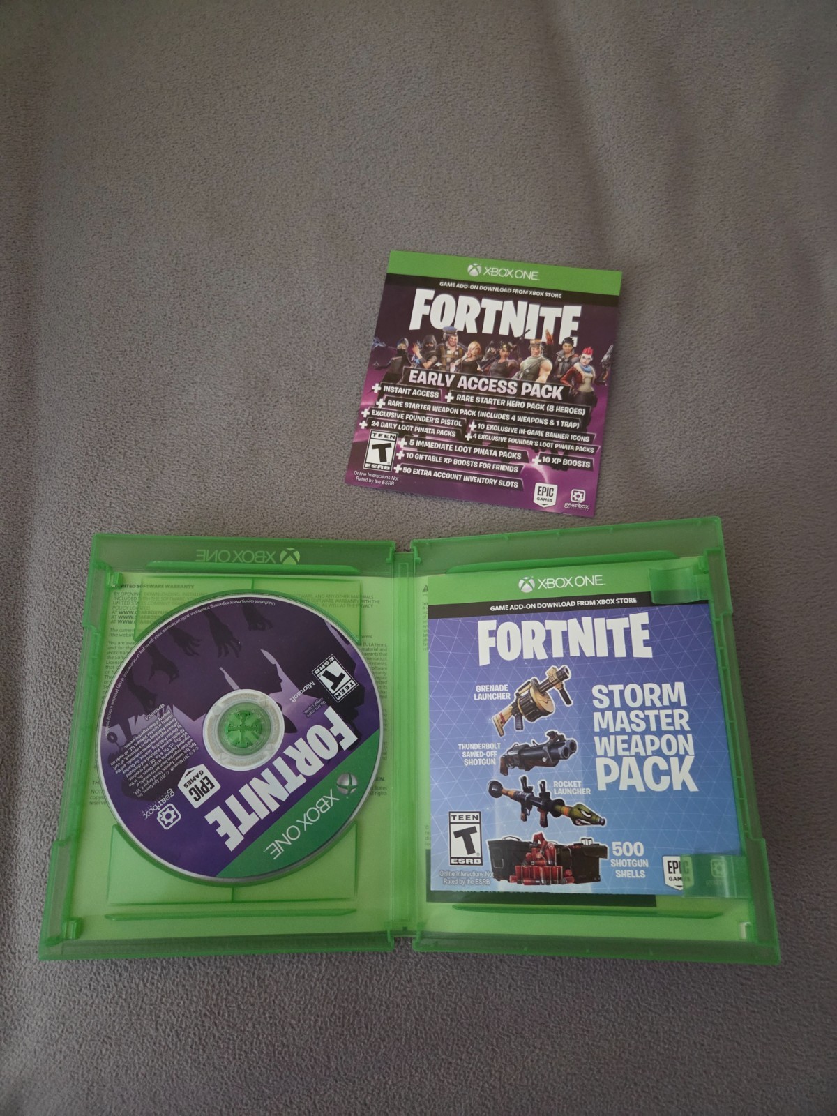 Fortnite Founders edition code unused + rare storm master weapon pack + disk