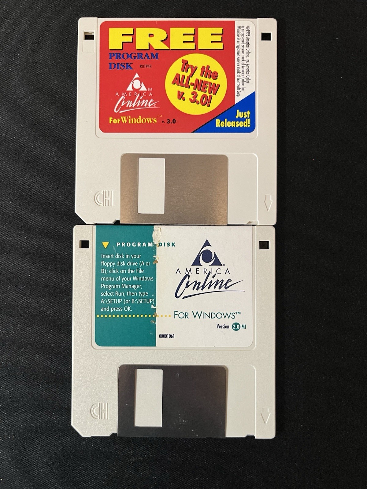 Two - AOL for Windows Version 2.0 and Version 3.0 Program Disks