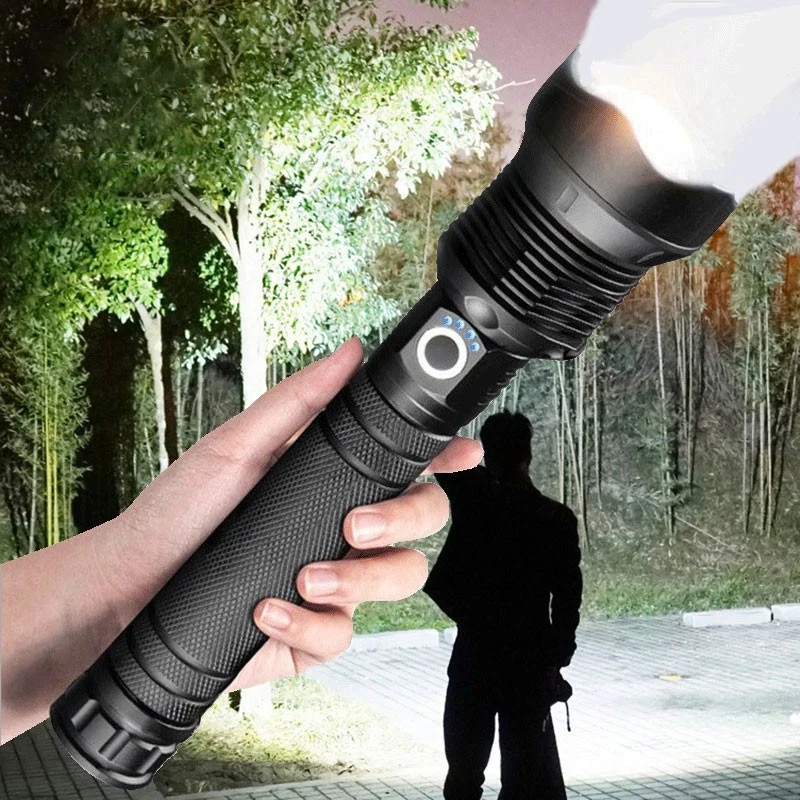 Super Bright LED Tactical P90 Flashlight Torch Rechargeable Battery Work Light