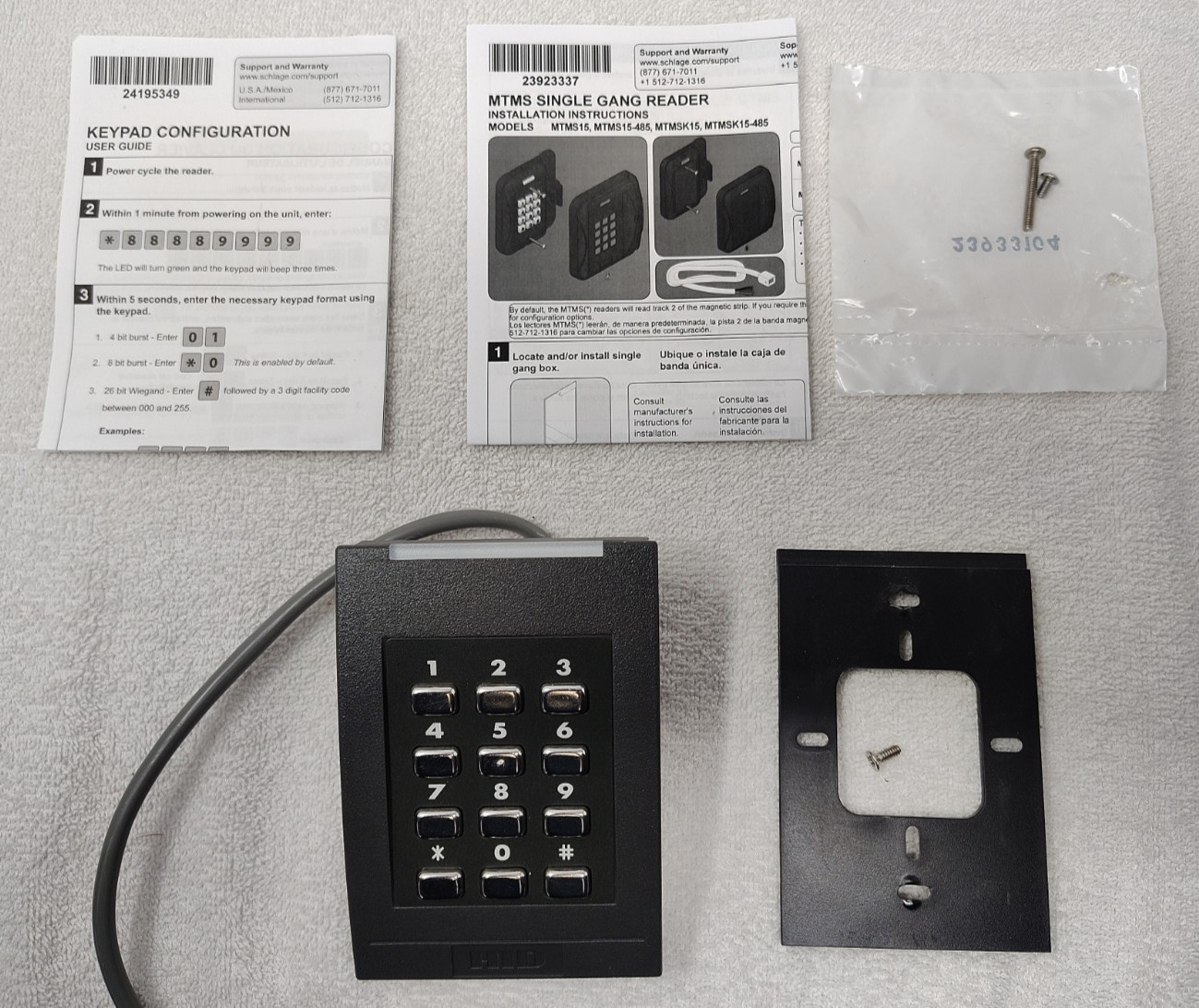 Schlage HID iCLASS Card Reader with Keypad Part/Model # RK40C