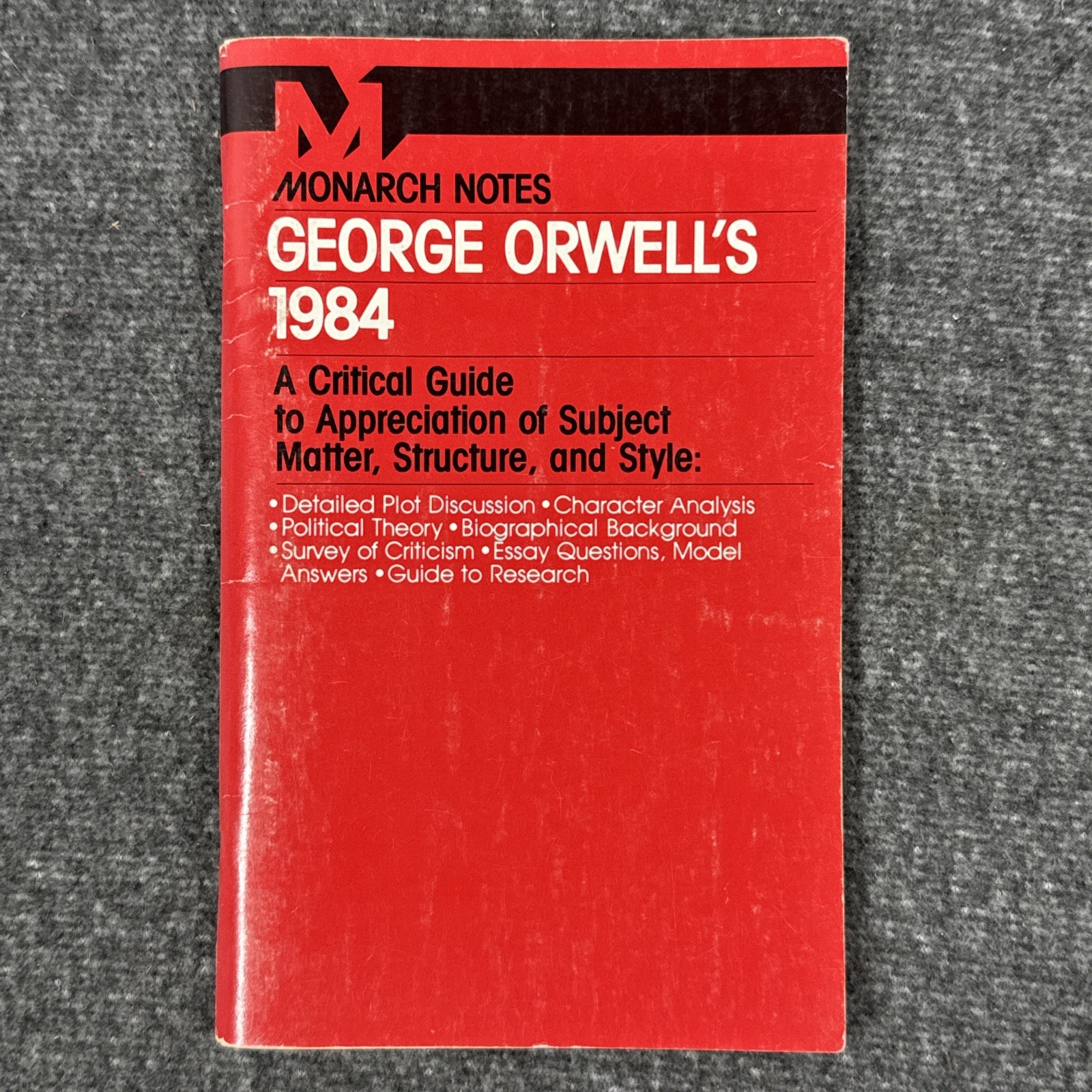 George Orwell's 1984 A Critical Guide (1965) Monarch Notes Study Guide