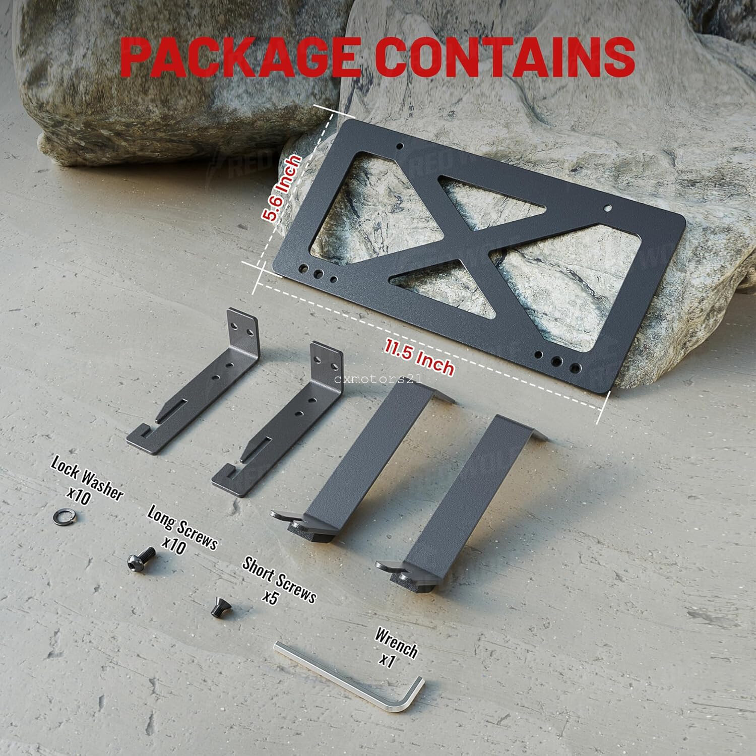No Drill License Plate Bracket Frame Mounting Kit For 2017-2024 Tesla Model Y