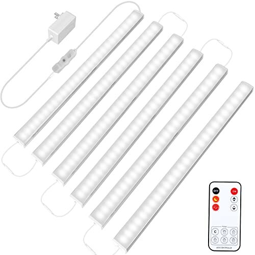 Under Cabinet Lights Plug in 6 Pcs 12 Inch Ultra Thin Under Cabinet Lighting ...