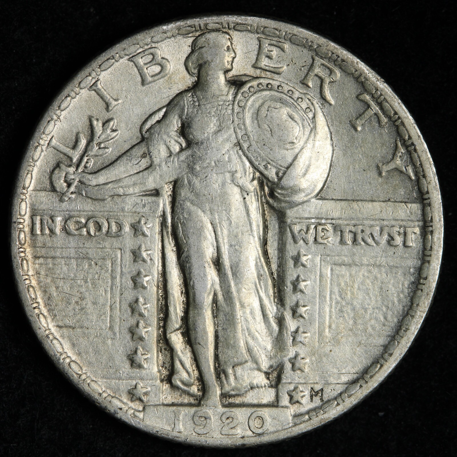 1920 Standing Liberty Silver Quarter AU E301 TLB