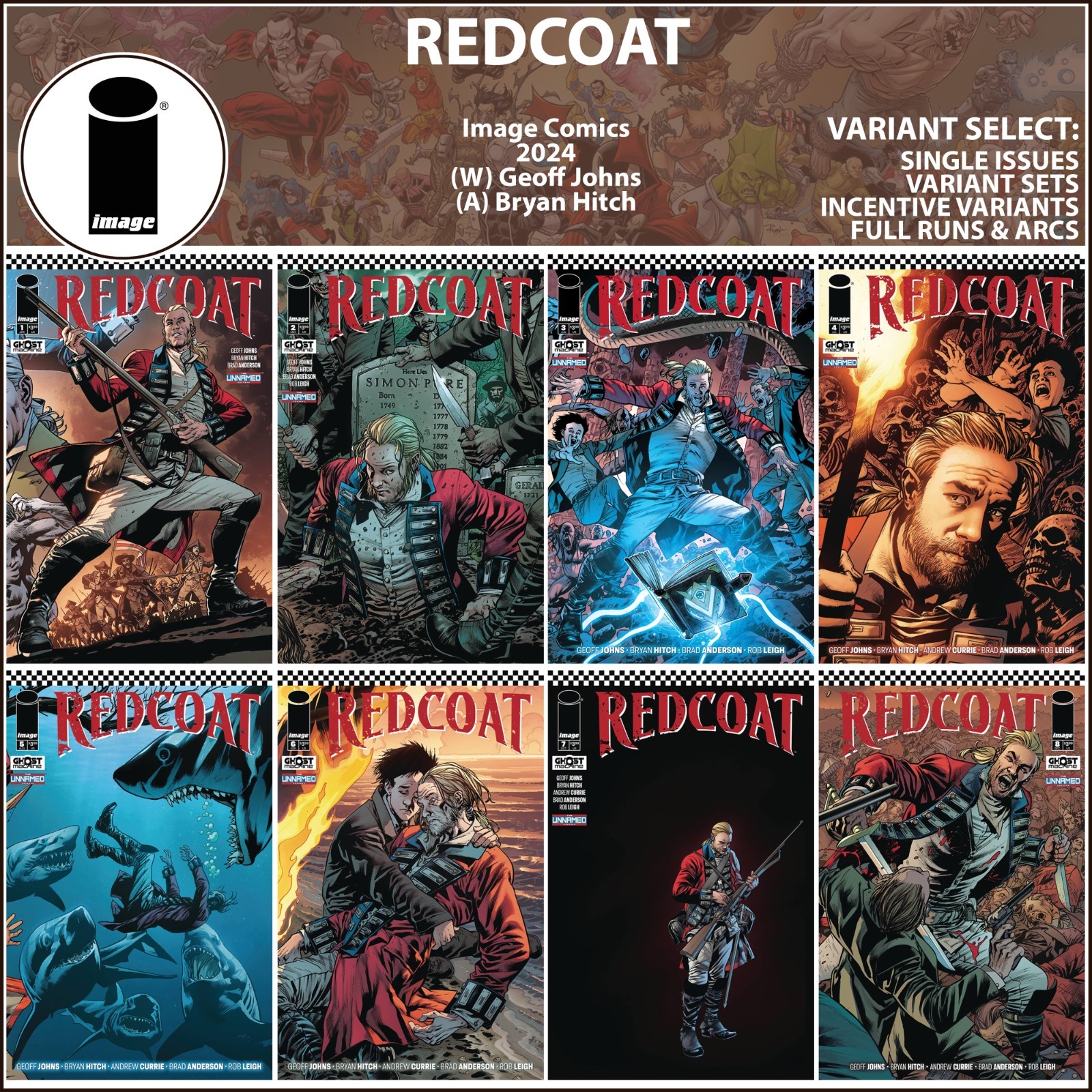 Redcoat (2024) #1 2 3 4 5 6 7 8 Image Comics COVER SELECT