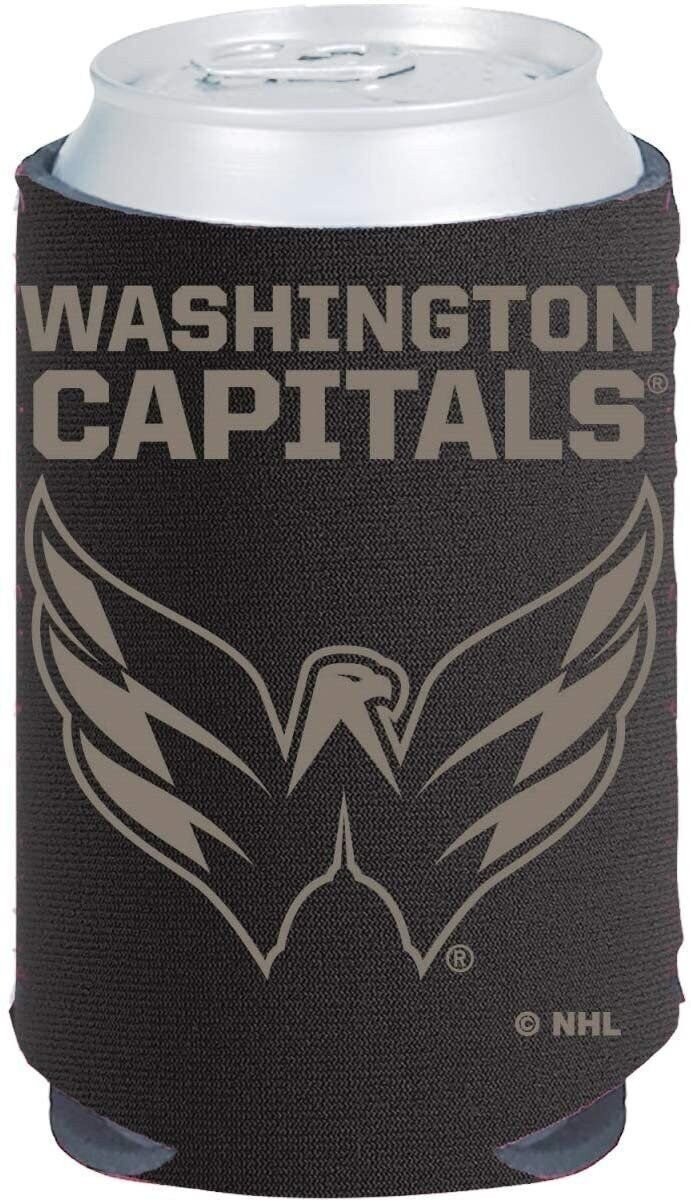 Washington Capitals 2-Pack CAN Tonal Black Logo Beverage Insulator Neoprene...