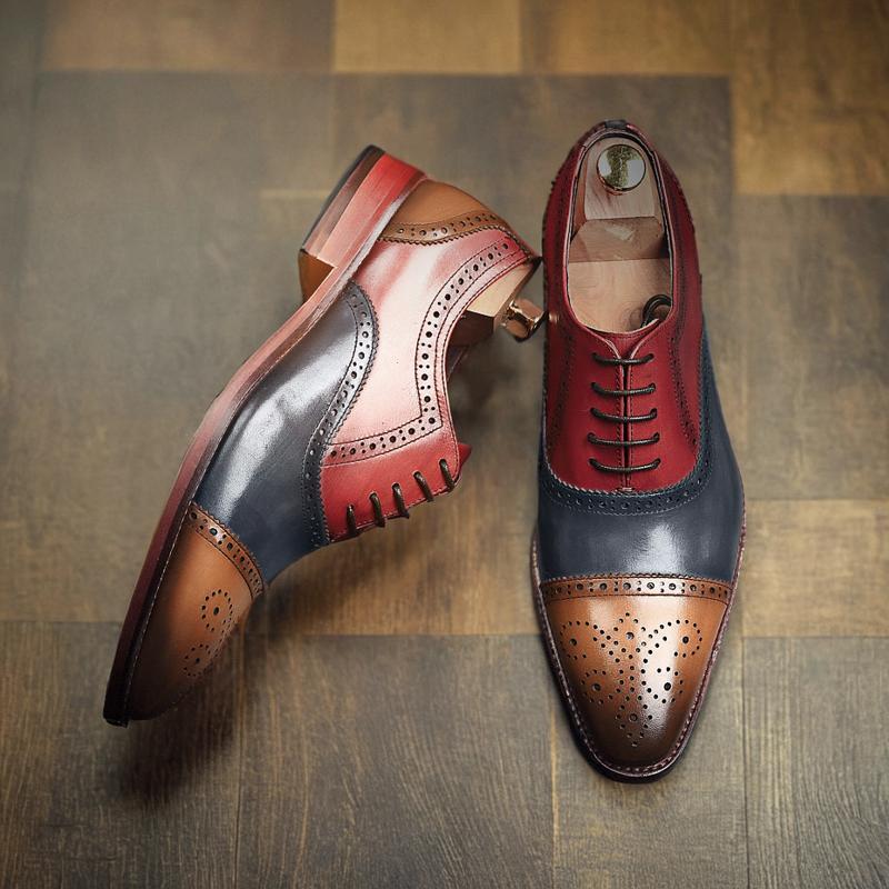 Summer Fashion Brock Men's Shoes Oxford Shoes Three-joint Leather Brogues Sz