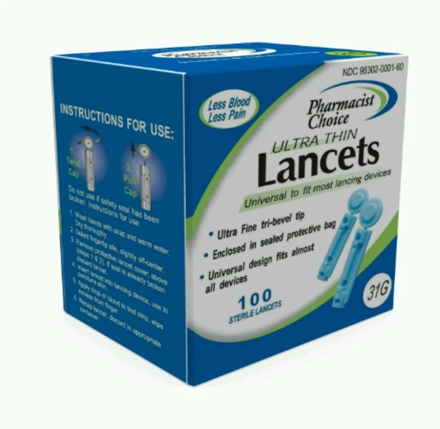 Pharmacist Choice Twist Top Lancets 31G - 100 ct - 15 BOXES - NEW - 1500 total