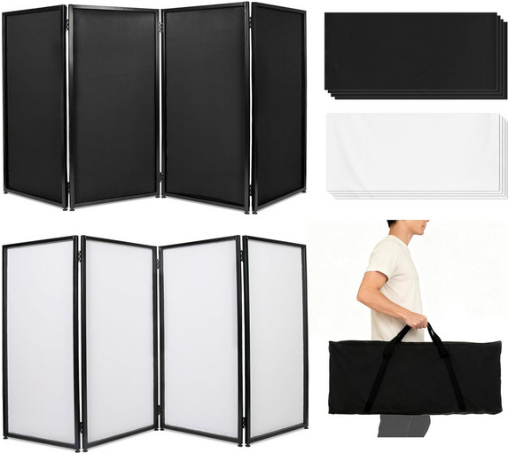 White Black DJ Event Facade Scrim Metal Frame Booth With Travel Bag Case