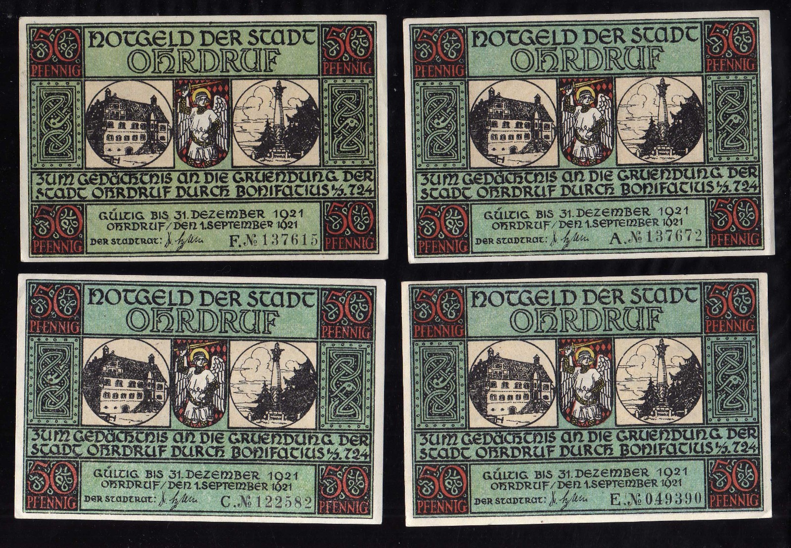 OHRDRUF - GERMANY NOTGELD - 6 X 50 PFENNIG