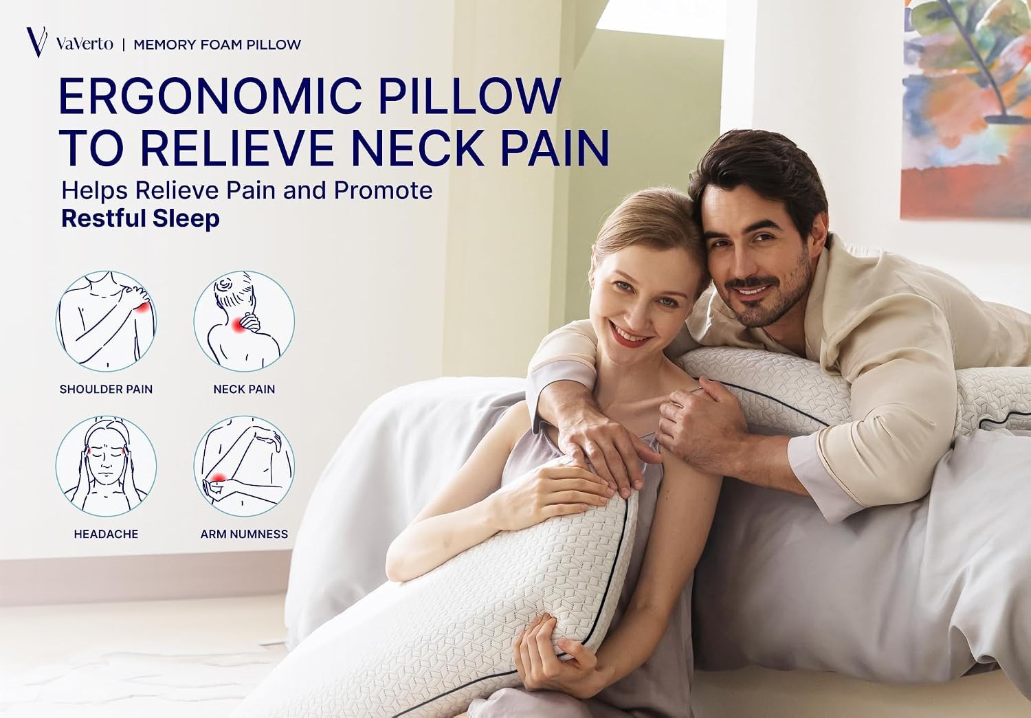 Memory Foam Pillow Standard Cooling Firm Bamboo Cover 1 Pack