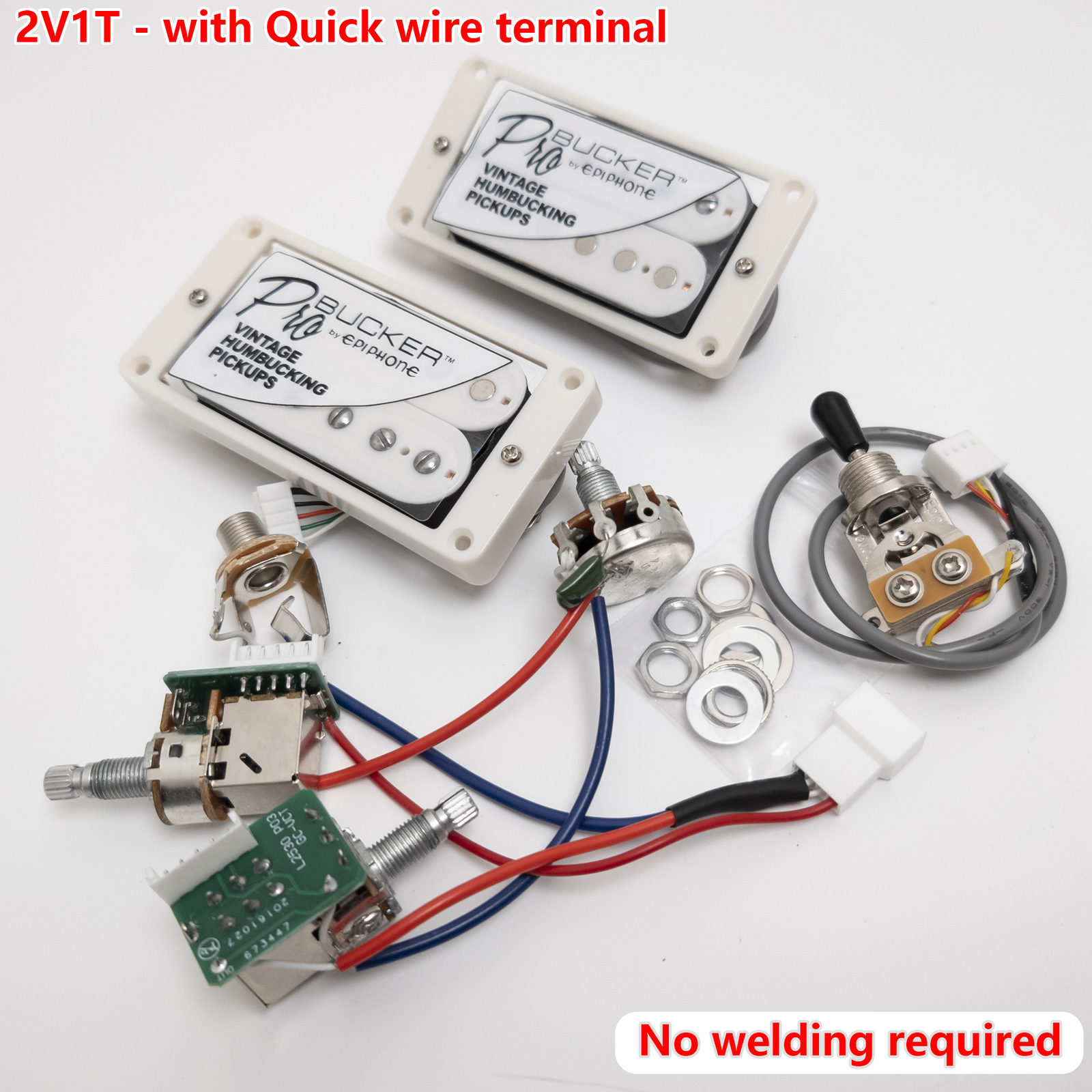 Pro Bucker Humbucker Pickup 2V1T Push Pull Wiring Harness for Gibson Epi Guitar