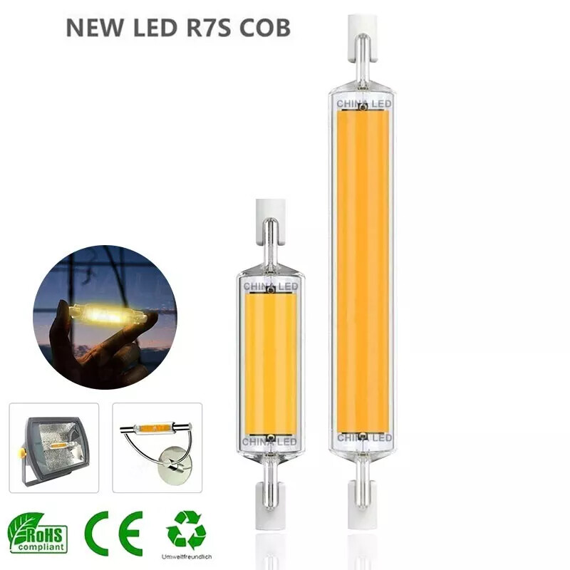 r7s 110V 220V led 78mm 118mm Dimmable Halogen Glass COB Tube High Power Bulb