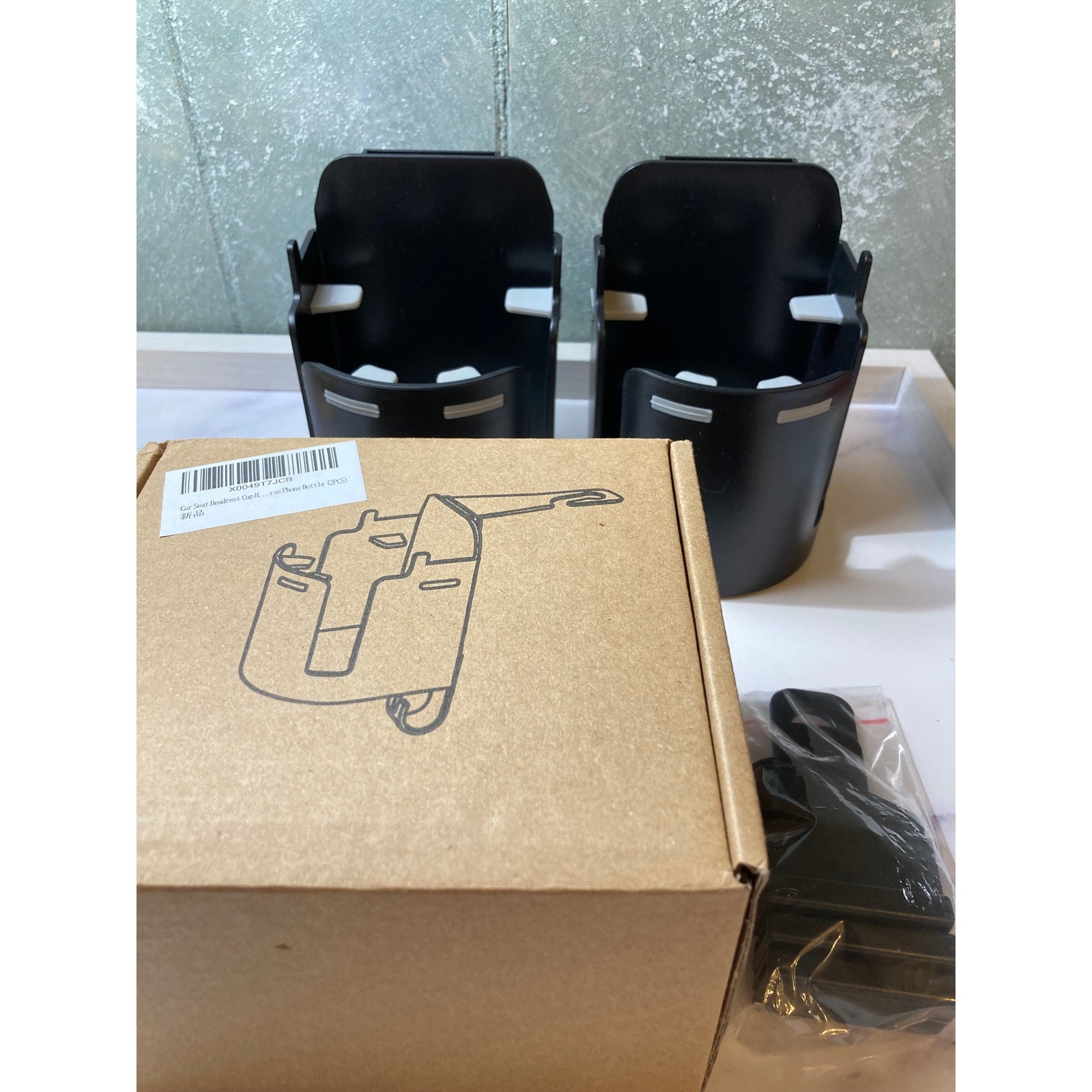Car Seat Organizer Cup Holder Extender Drink Mount Black 2 Pack