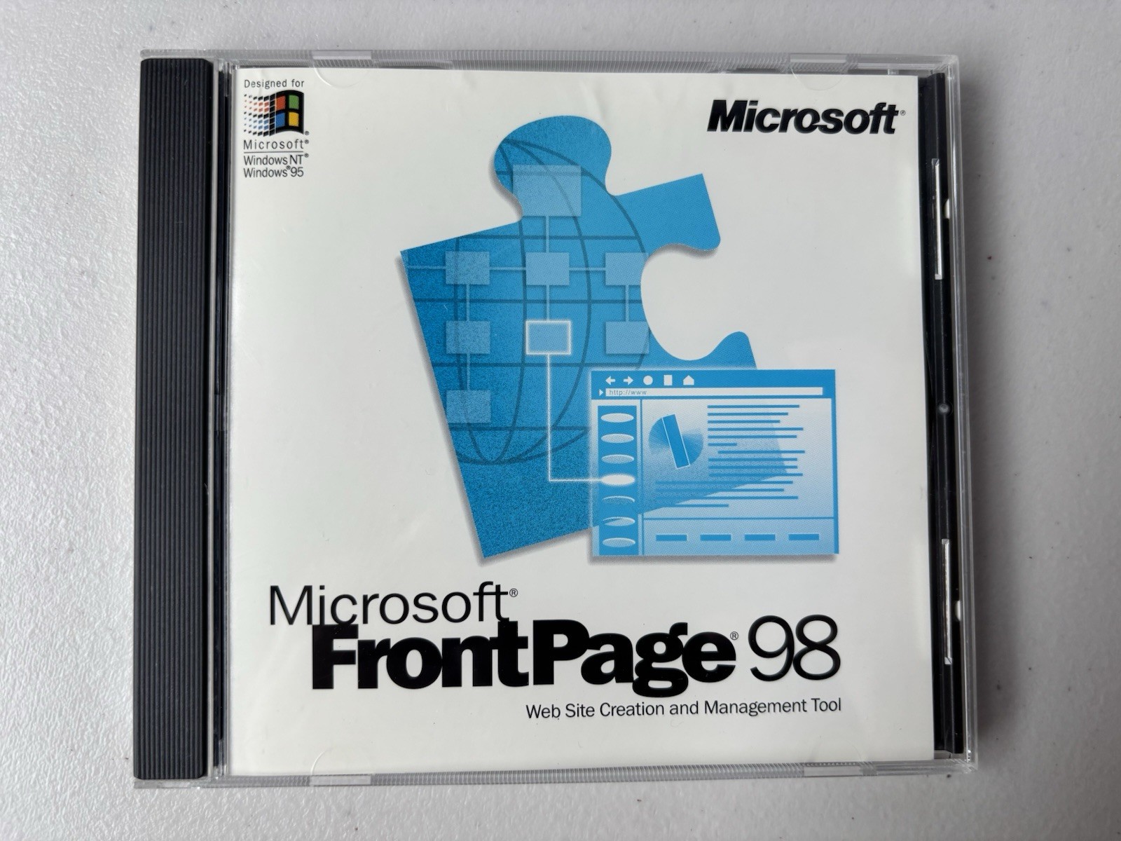 Microsoft FrontPage 98 CD-ROM w/Key - Near Mint Disc!