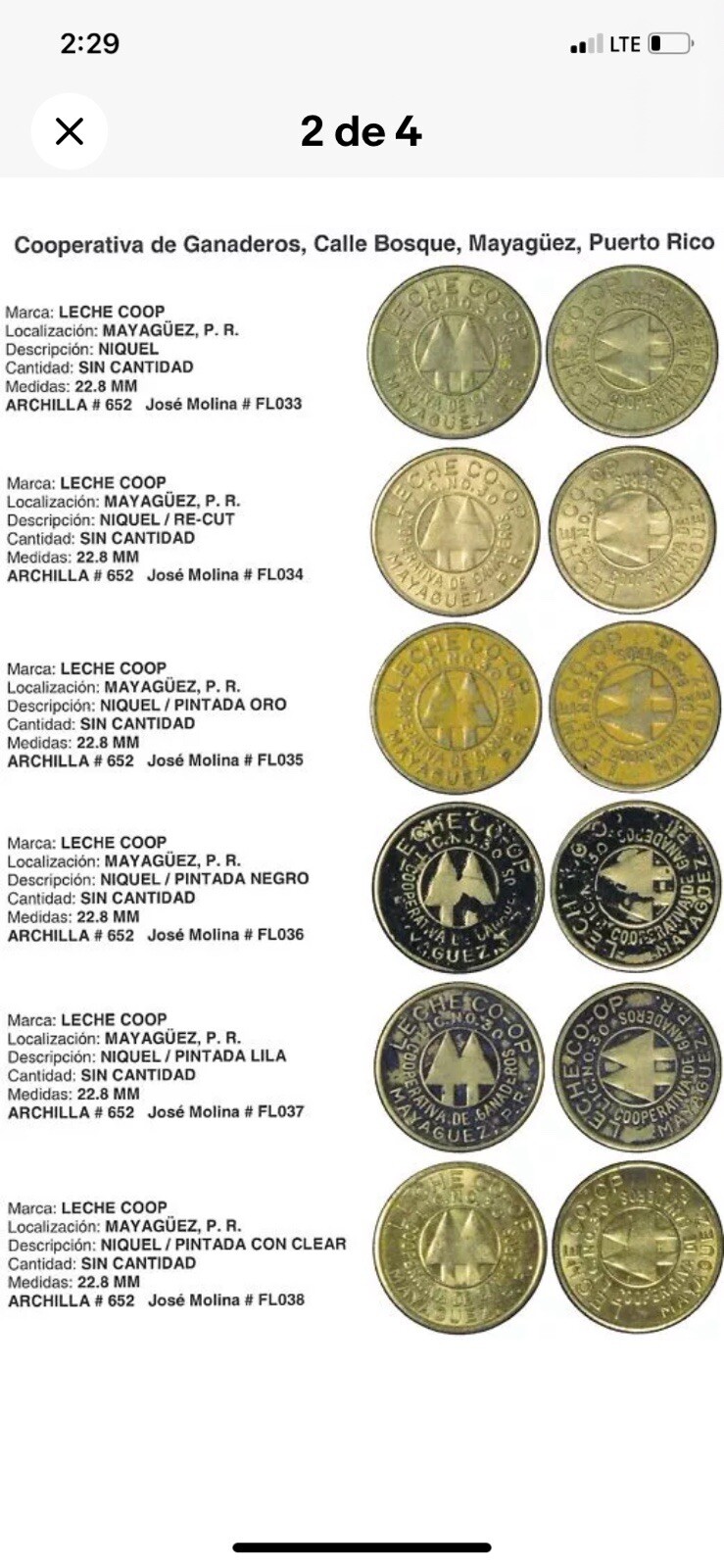 L@@K PUERTO RICO TOKEN LOT 10 MILK LECHE MAYAGUEZ CO-OP DEALER PRICE