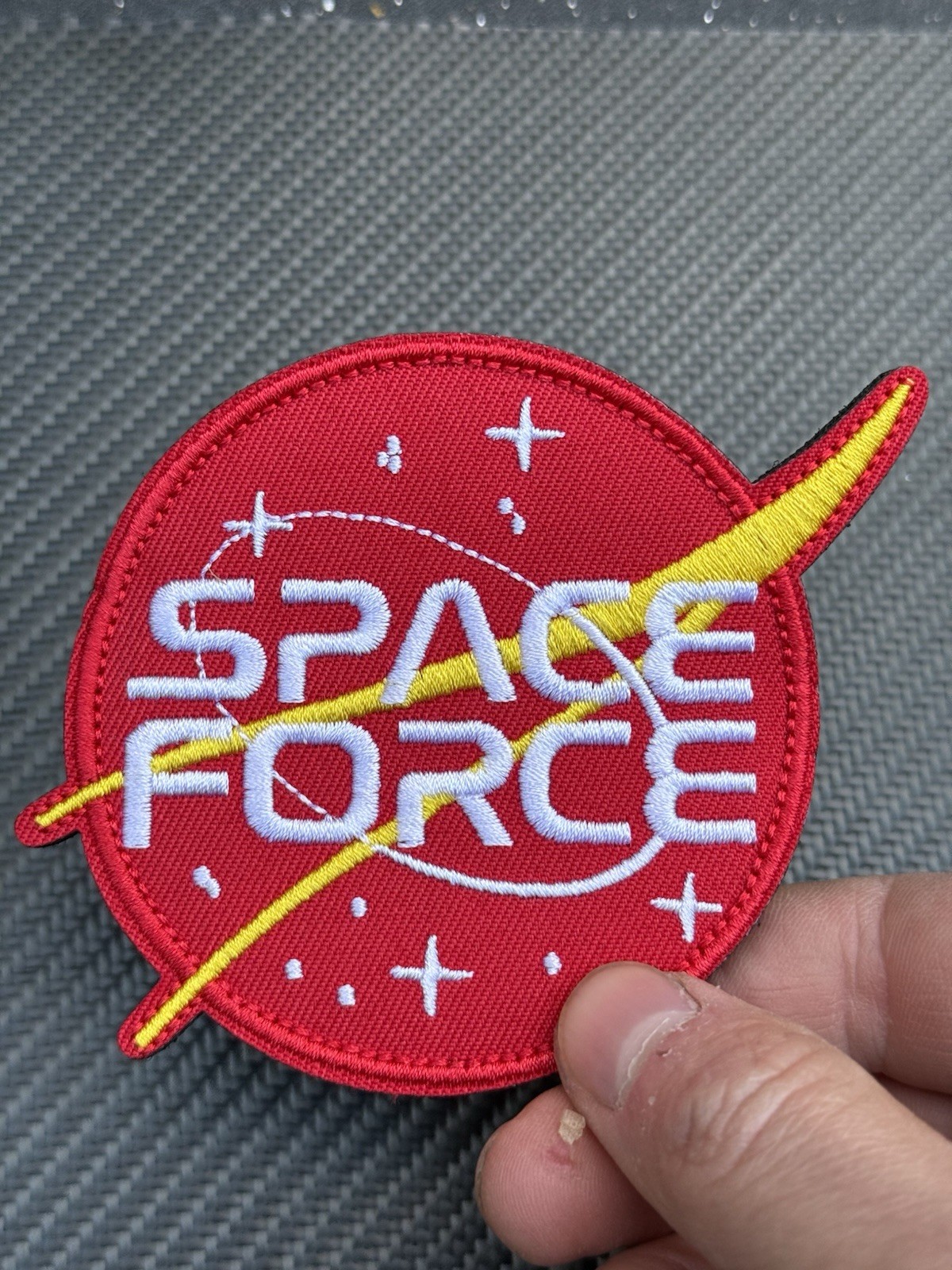 United States Space Force Patch Hook Loop Red