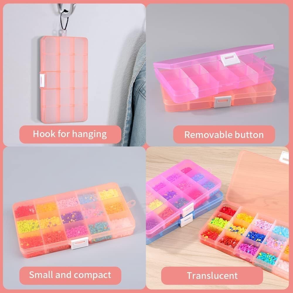 Transparent 15-Compartment Jewelry Organizer - Small Plastic Storage Solution